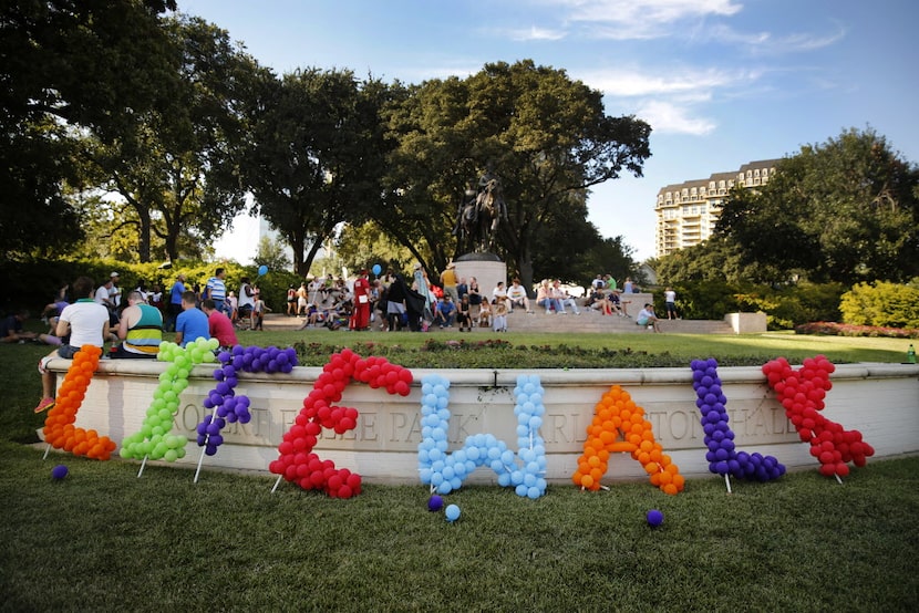 Alan Ross Texas Freedom Parade on Cedar Springs ended at a festival in Lee Park, in Dallas,...