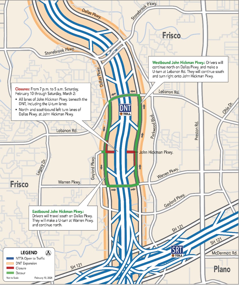 Motorists will be detoured during the nightly lane closures.