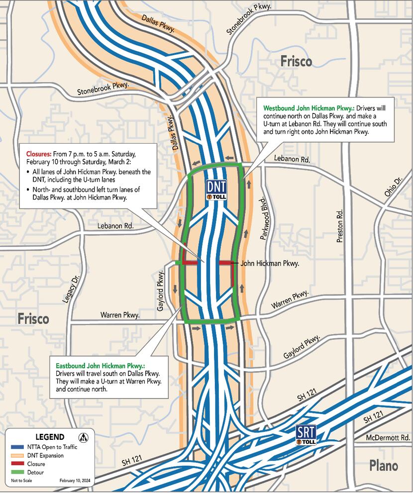 Dallas North Tollway widening prompts nightly lane closures in Frisco