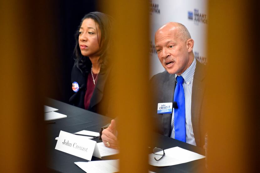 Elizabeth Frizell and John Creuzot, democratic candidates for Dallas county district...
