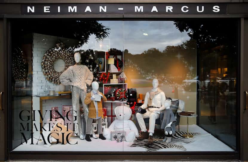 A view of the Neiman Marcus Christmas window display at NorthPark Center in Dallas,...