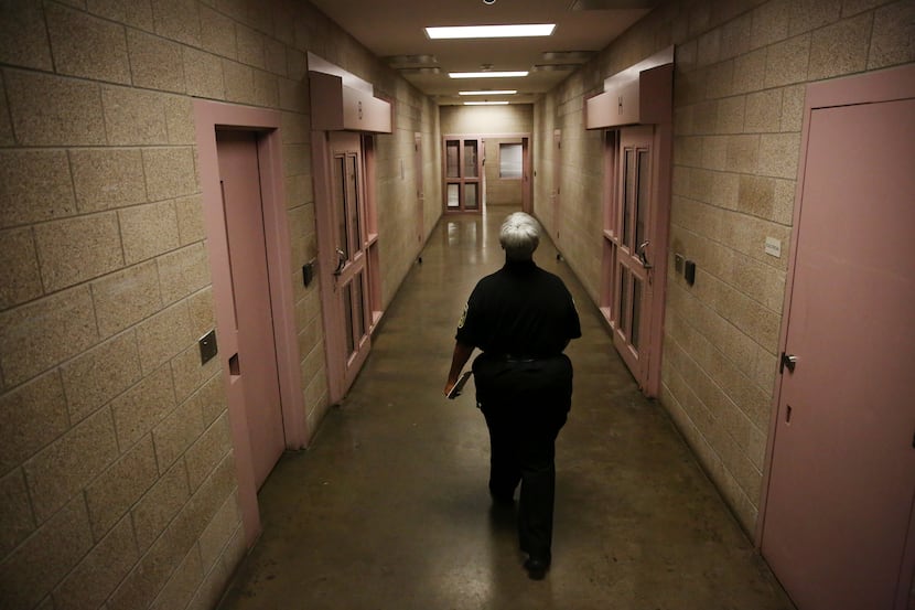 Inside the Kays Tower at Lew Sterrett Jail in Dallas Tuesday September 12, 2017. (Andy...