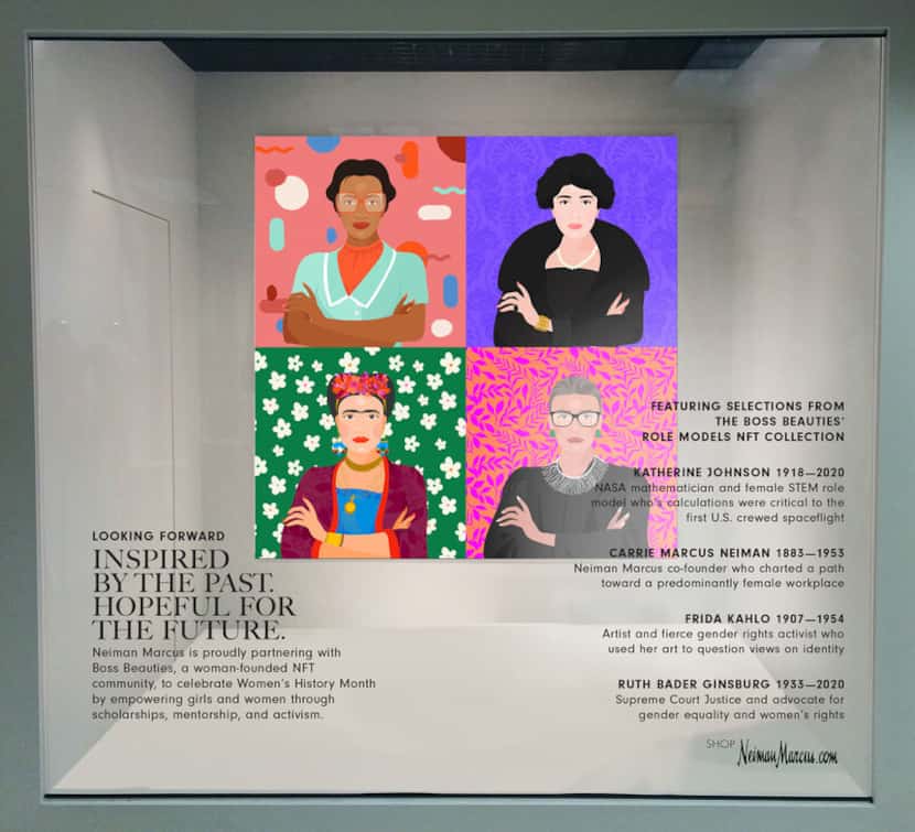 Neiman Marcus store windows are promoting the partnership with women-founded NFT project...