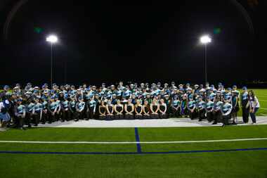  The Reedy High School Band with members of the Reedy High School Sapphires Dance Team....