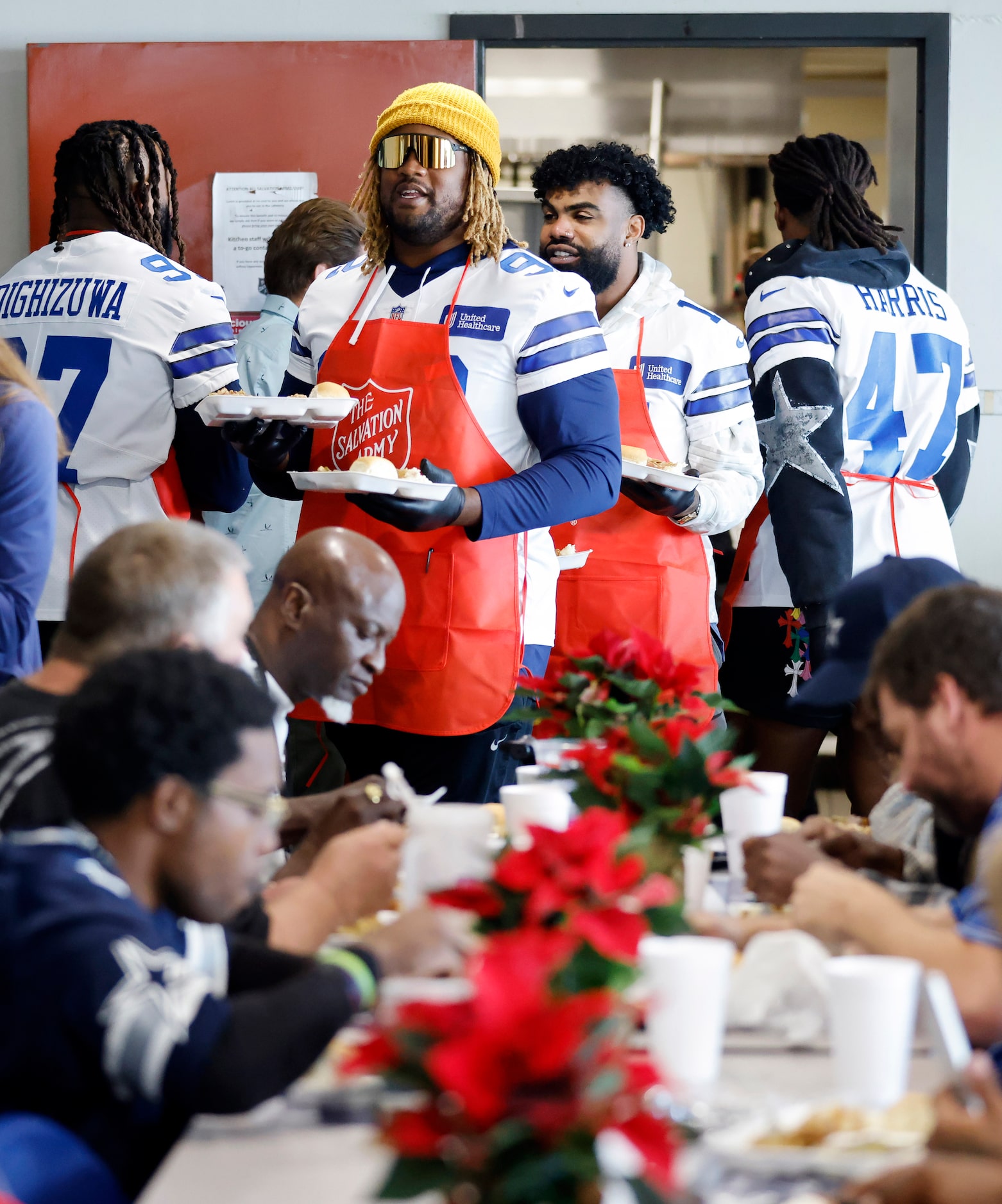 Dallas Cowboys defensive tackle Osa Odighizuwa (97), defensive end Carlos Watkins (92),...