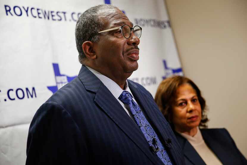 State Senator Royce West speaks to members of the media on Wednesday, March 4, 2020 at his...