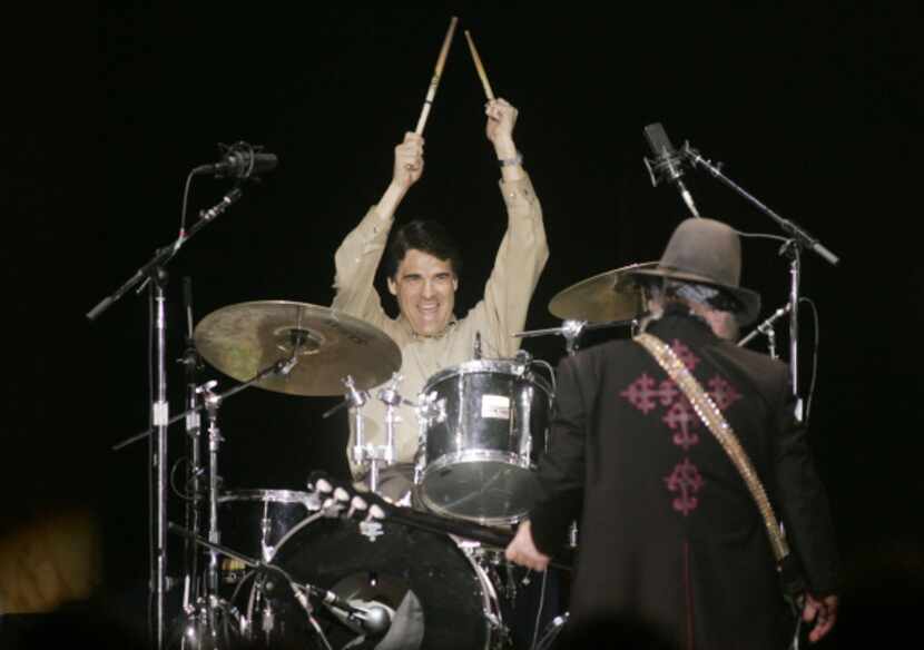 Rick Perry briefly sat in on drums with ZZ Top during a 2005 presidential inaugural event in...