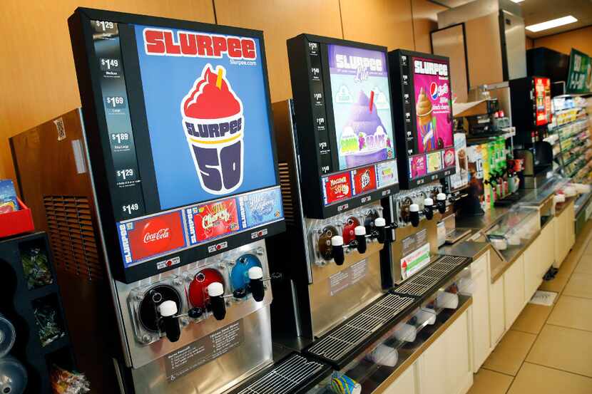 7-Eleven's Slurpee products are pictured in a convenience store located at its new...