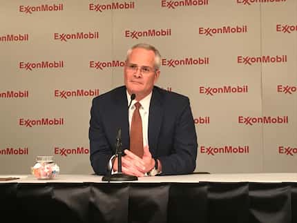 Exxon CEO Darren Wood presided over his first annual shareholder meeting Wednesday. He took...
