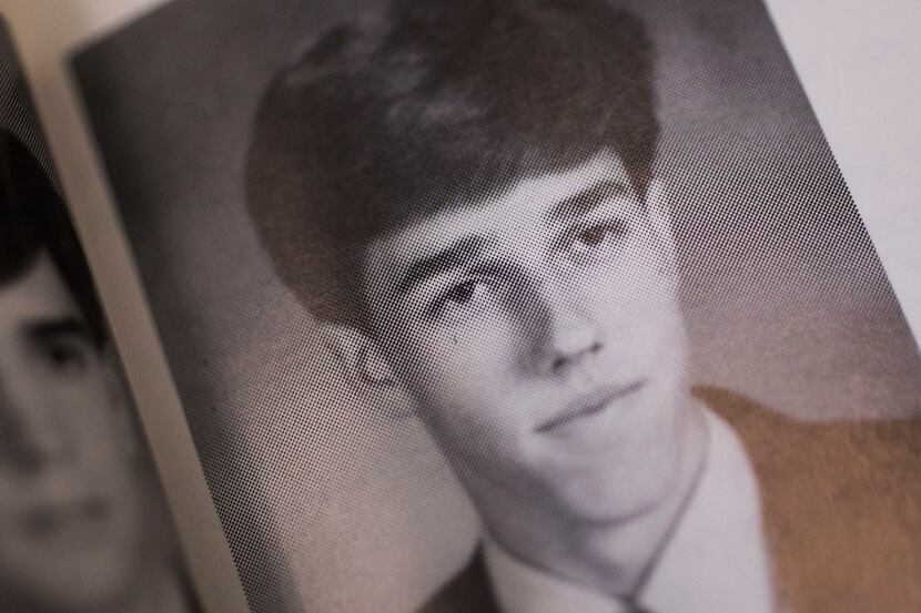 Beto O'Rourke's senior page is seen in a 1991 Woodberry Forest School yearbook on Wednesday,...