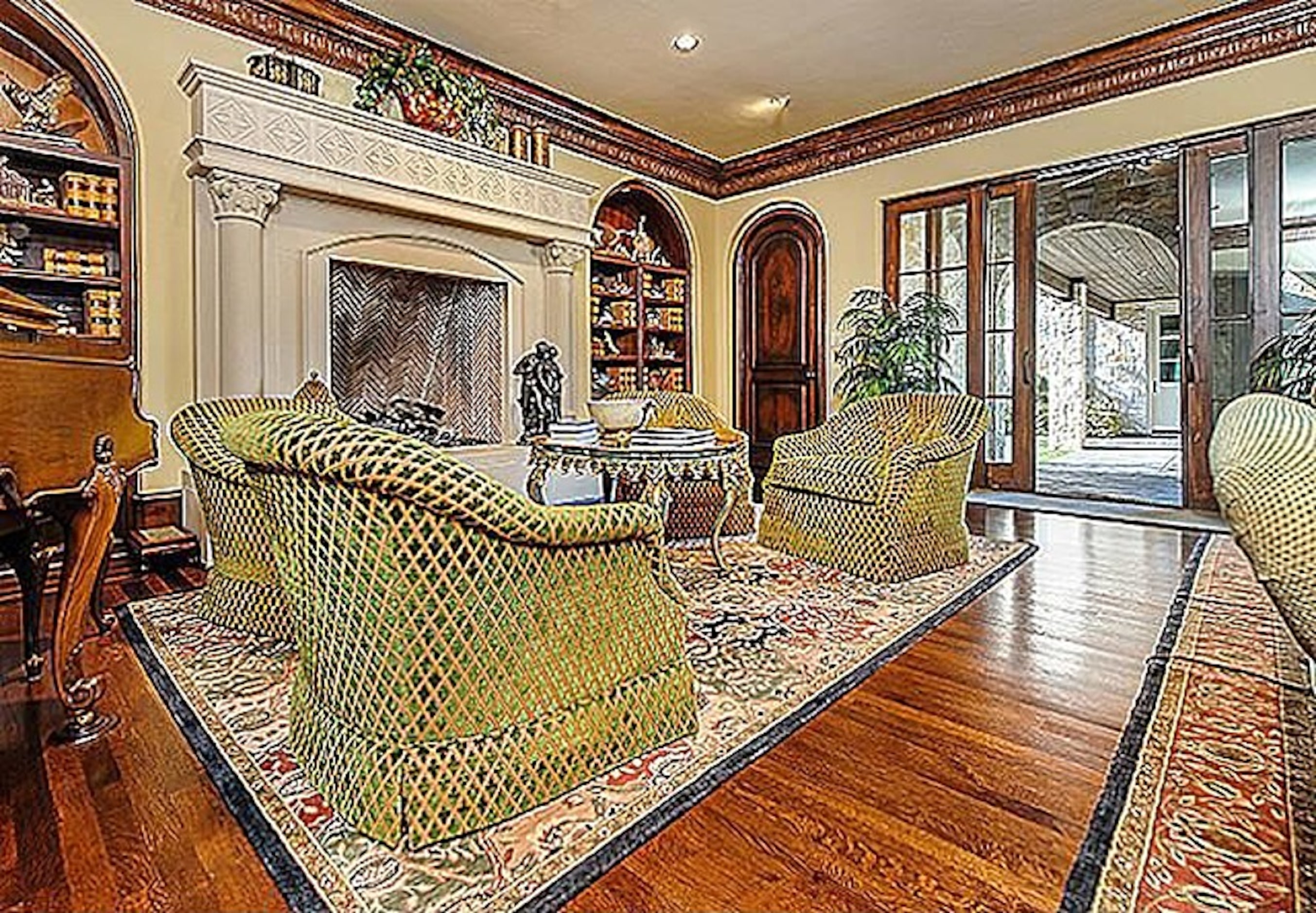 A closer look at one of the home's six living areas. 