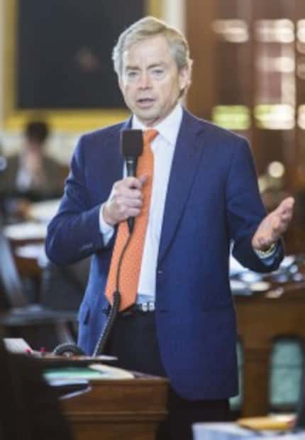 Sen. Don Huffines, R-Dallas, speaks about open carry legislation during the final days of...