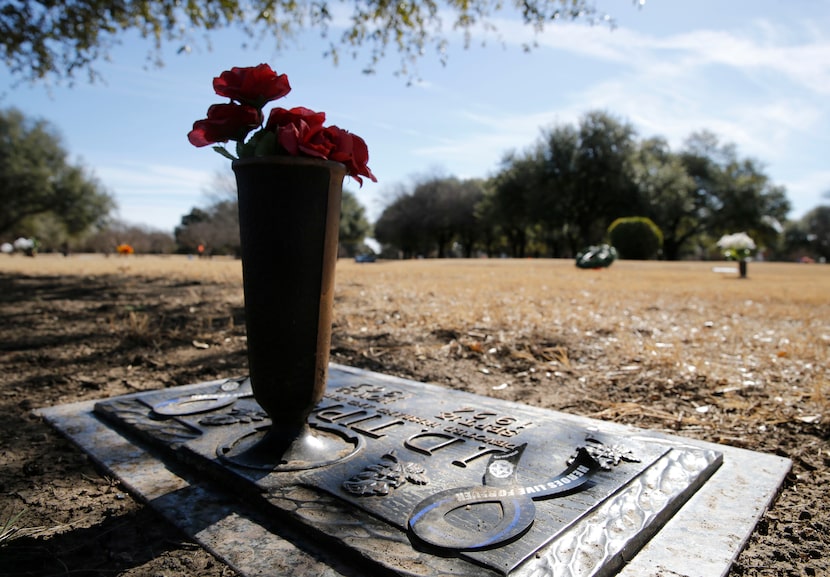 Gravesite of J.D. Tippit at Laurel Land Memorial Park in Dallas on Jan. 25, 2018. 