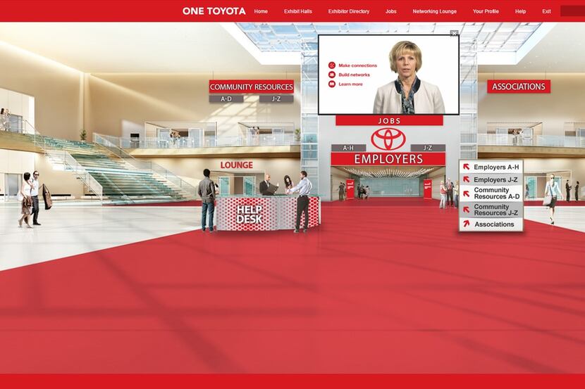  A screen shot of Toyota's virtual expo.
