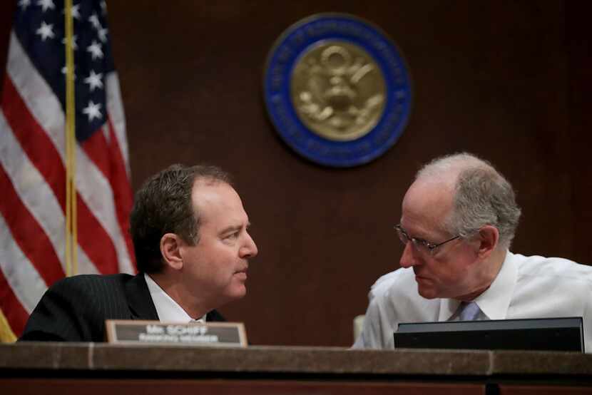 House Intelligence Committee ranking member Rep. Adam Schiff, D-Calif., (left) and Rep. Mike...