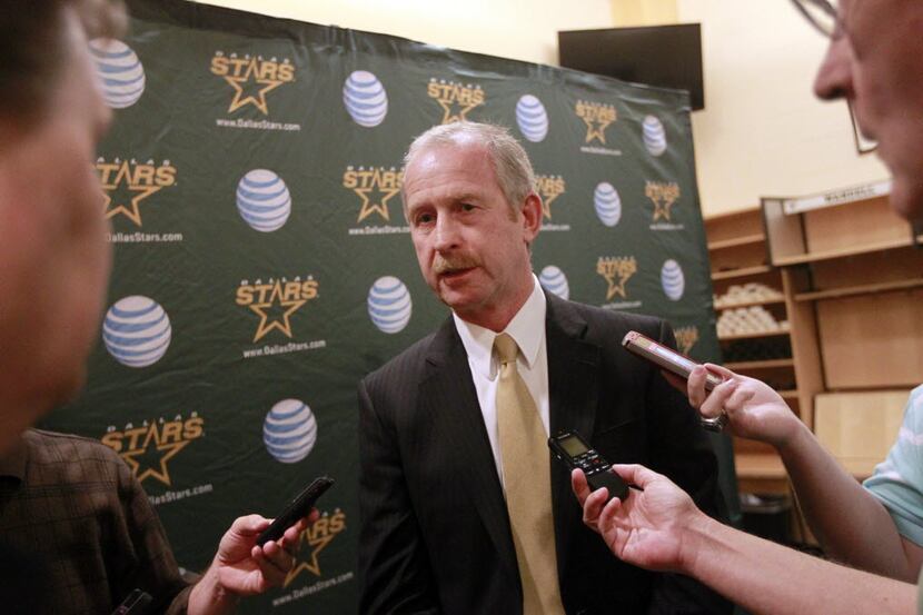 Jim Nill, general manager for the Dallas Stars, talks with the media Tuesday, May 14, 2013...