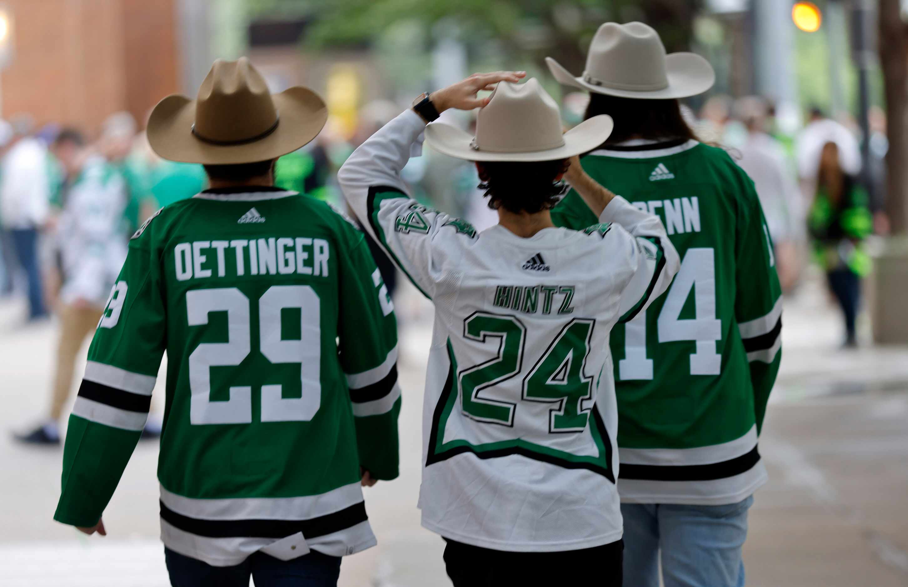 Dallas Stars fans arrive for Game 6 of the Stanley Cup Western Conference Finals against the...