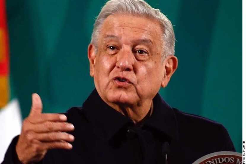 El presidente de México, Andrés Manuel López Obrador habla durante la conferencia matutina y...