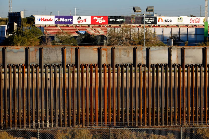 An existing bollard-style barrier separates El Paso from Benito Juarez Olympic Stadium  in...