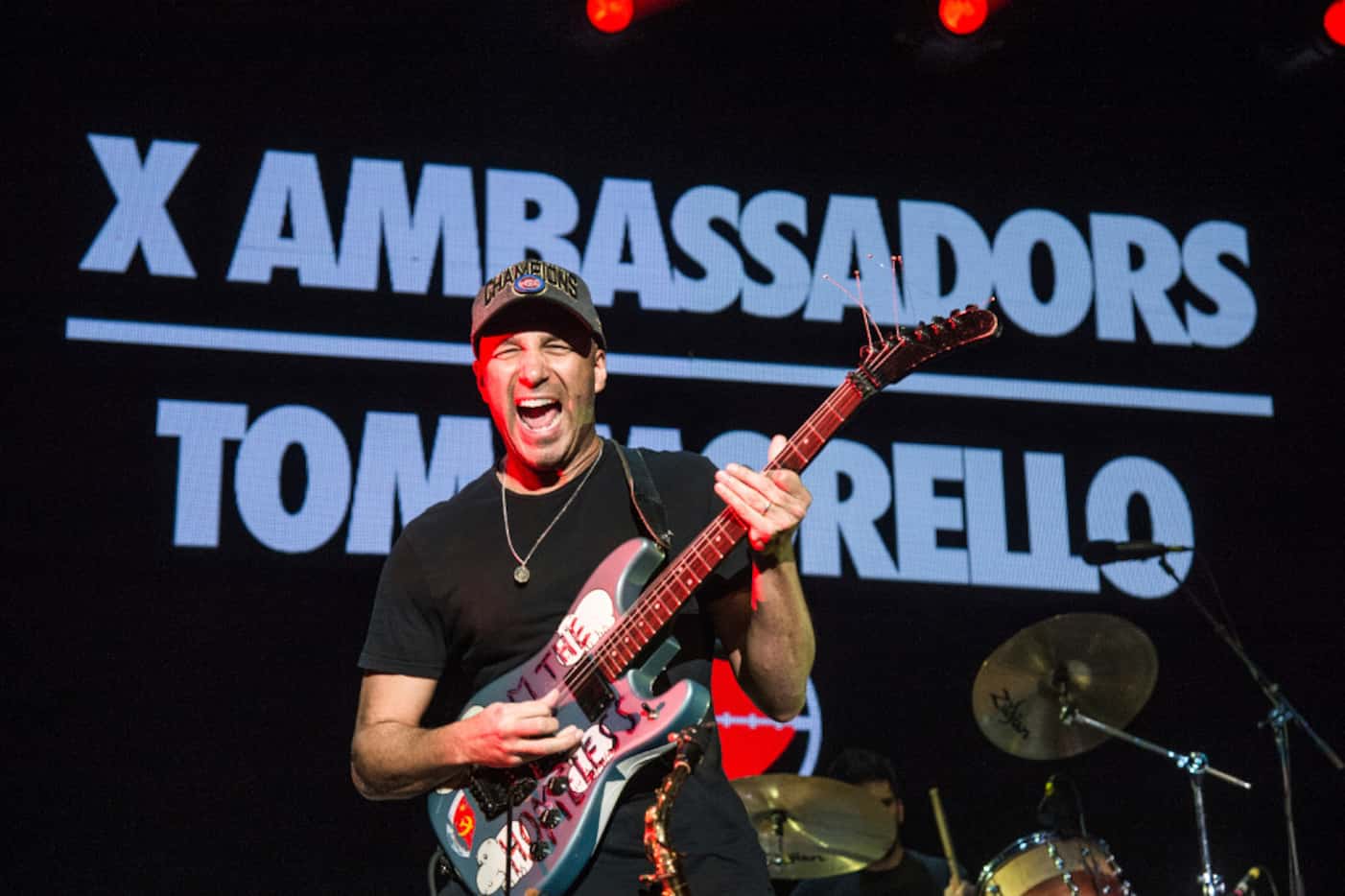 Tom Morello, performs with X Ambassadors at the 2016 KROQ Almost Acoustic Christmas at The...