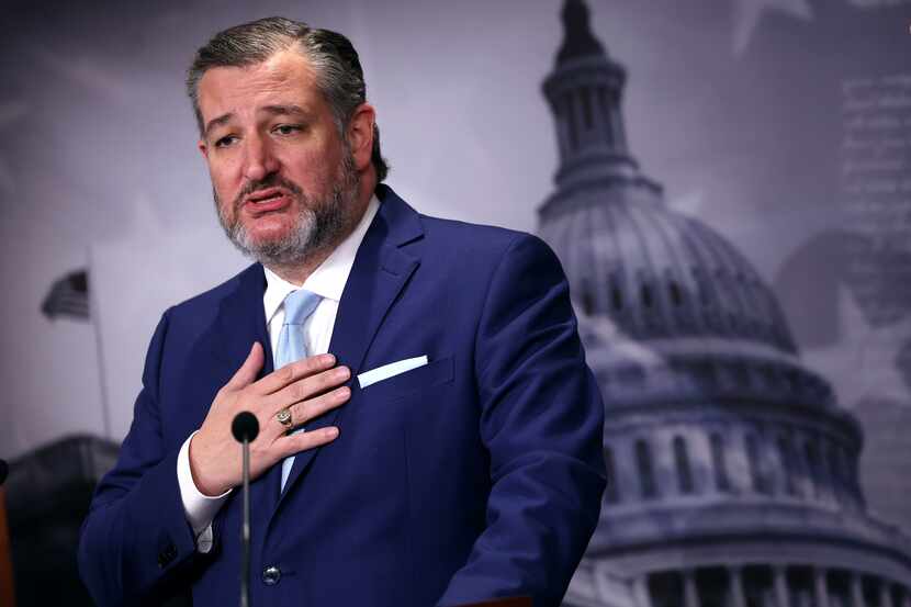 Sen. Ted Cruz, R-Texas, speaks at a press conference on May 3 in Washington. Cruz is seeking...