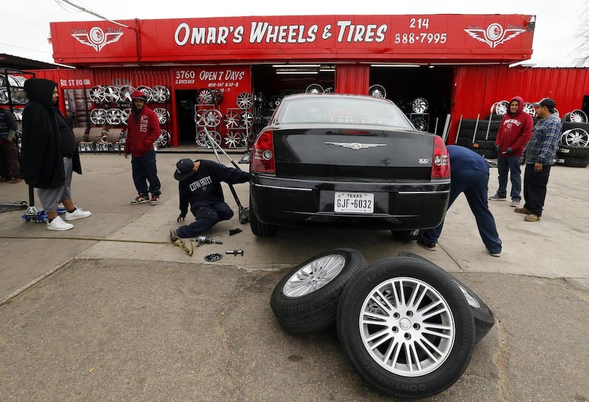 
Besides Omar’s Wheels & Tires, the store owner says he partners in nine shops around Dallas...