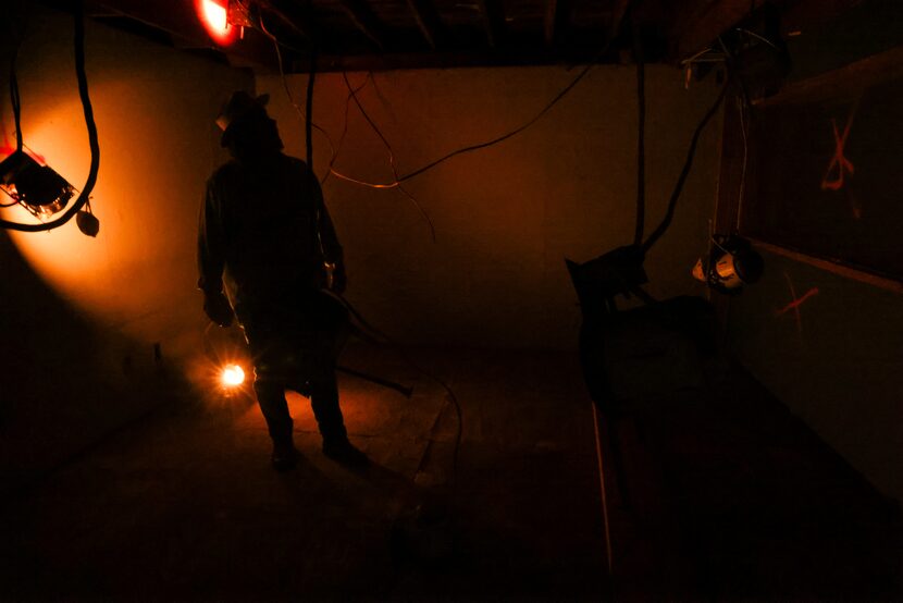 Edwin Cabaniss looks around an old recording studio on the second floor of the Longhorn...