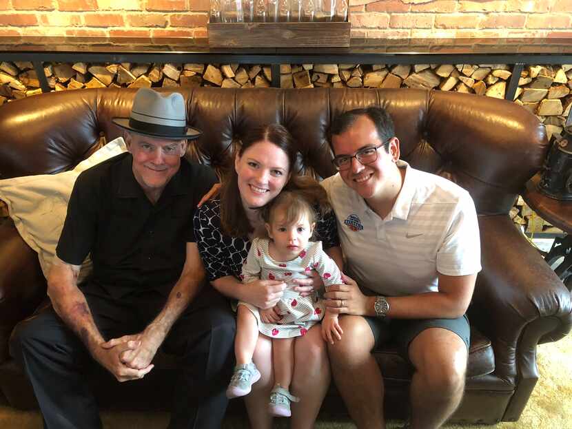 Roger Emrich (left) with his son Ted Emrich (right), daughter-in-law Kate and granddaughter...