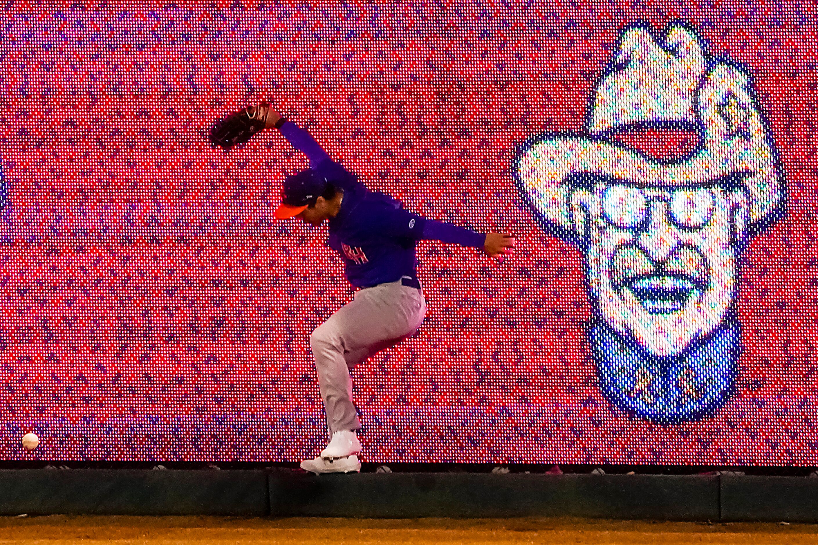 Midland RockHounds right fielder Tyler Ramirez can’t make the play on a triple by Frisco...