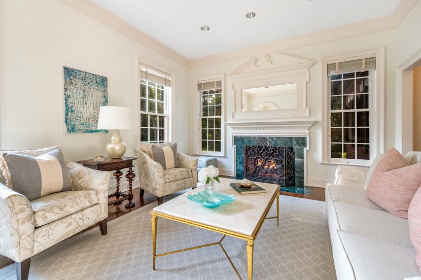 The living room of the 5,822-square-foot house at 11442 E. Ricks Circle.