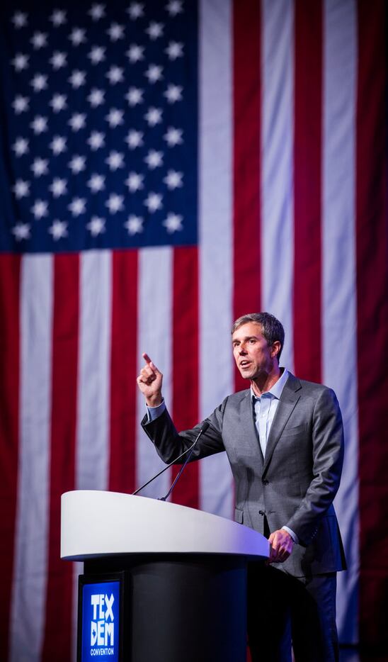 U.S. Rep. Beto O'Rourke speaks during the Texas Democratic Convention on Friday, June 22,...