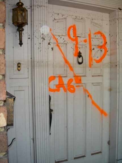 The front door of our home in the 5600 block of Marcia Ave in New Orleans in October 2005....