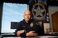 Dallas police Chief Eddie Garcia poses for a photo in his office at the Jac​​​k Evans...