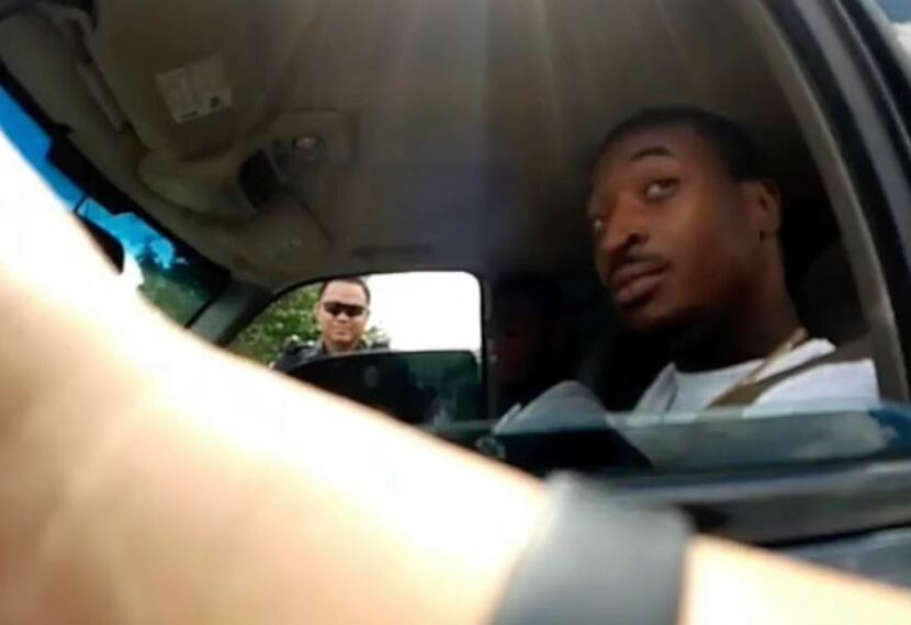 Body-cam footage from the officer who initiated the traffic stop shows O'Shae Terry and...