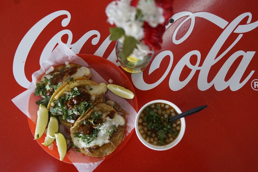 Quesobirria taco at Chilangos Tacos on Harry Hines in Dallas