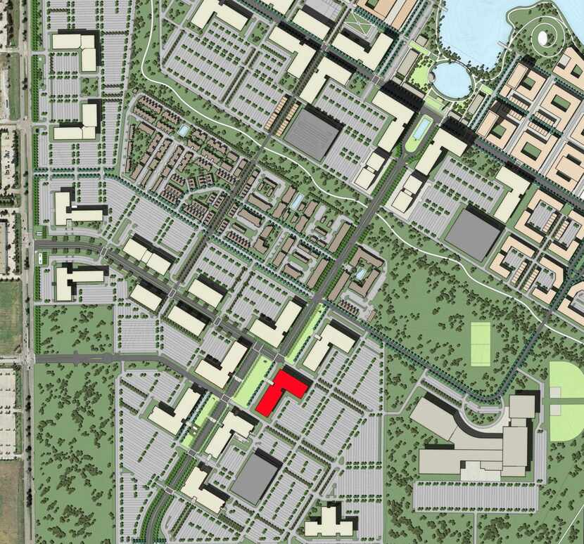 The building is planned on Cypress Waters Boulevard north of LBJ Freeway.