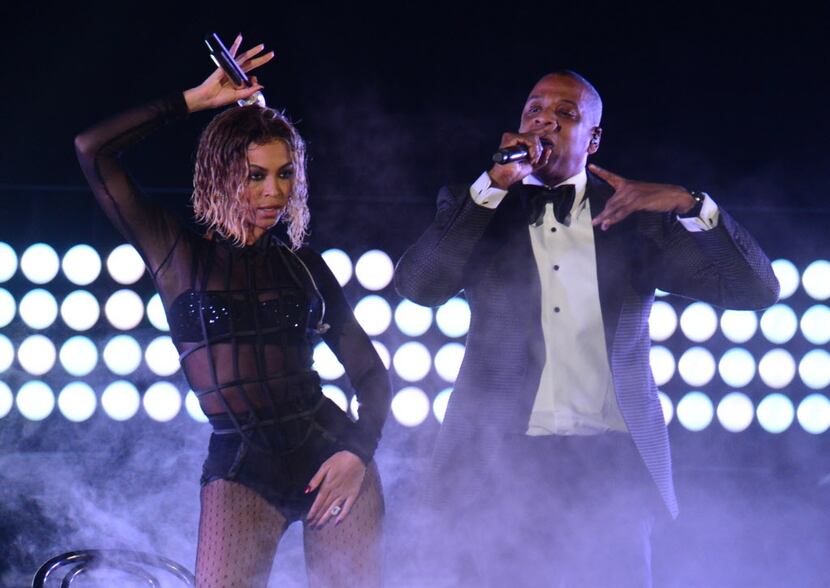 TOPSHOTS -- AFP PICTURES OF THE YEAR 2014 -- Beyonce Knowles and Jay-Z perform on stage for...