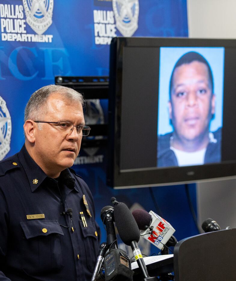 Maj. Max Geron announces the arrest of Kendrell Lavar Lyles in the slayings of Muhlaysia...
