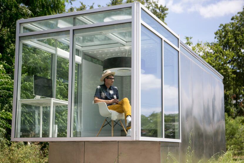 FILE-- Jeff Wilson, the head of Kasita, inside a prototype modular home in Austin, Texas,...