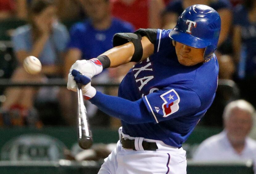 Texas Rangers right fielder Shin-Soo Choo (17) is pictured during the Arizona Diamondbacks...