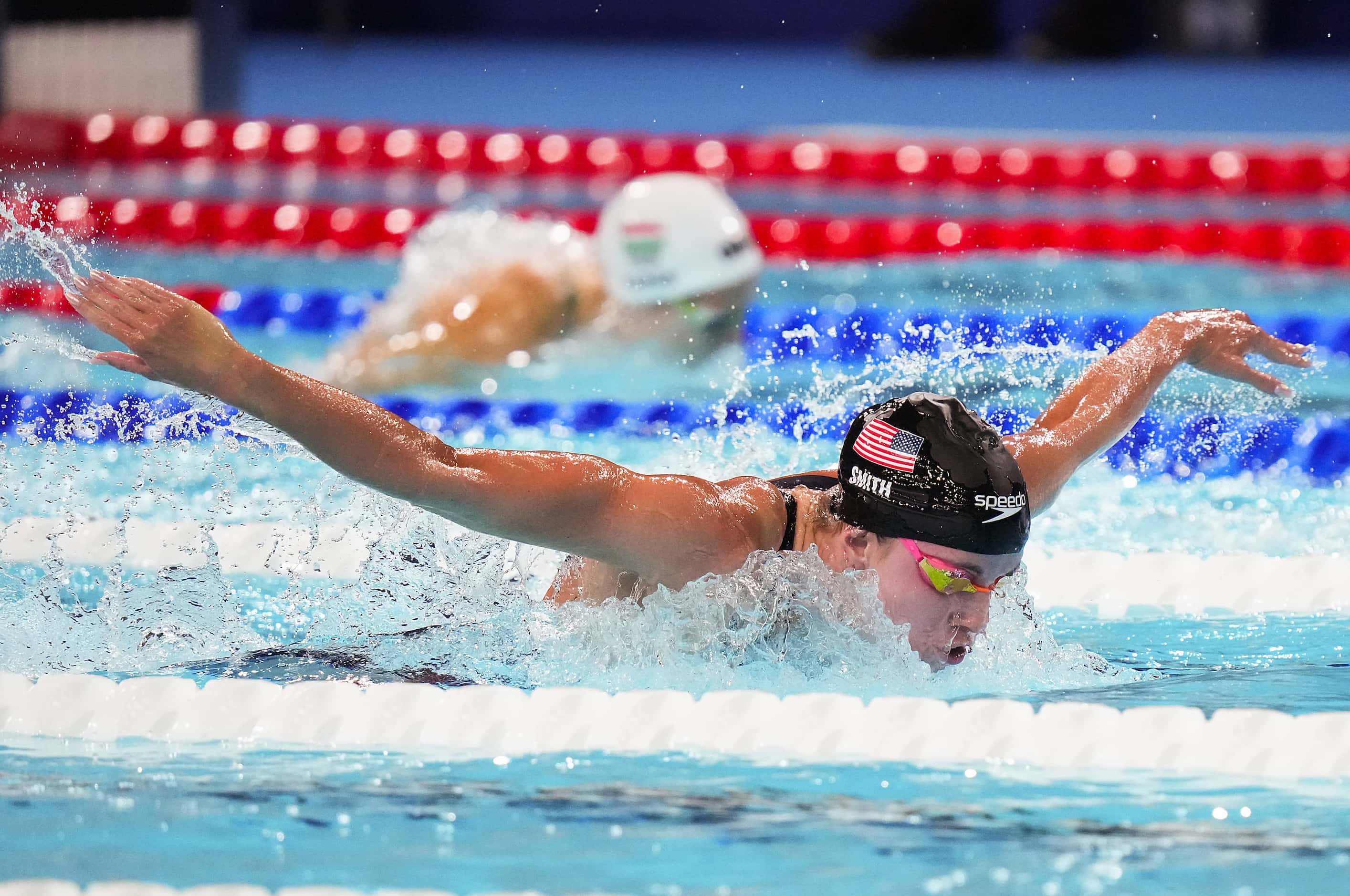 Regan Smith of the United States swims in a women’s 200-meter butterfly semifinal at the...