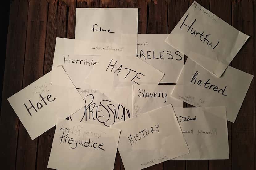 A collection of the responses Dallasites gave when asked "What one word comes to mind when...
