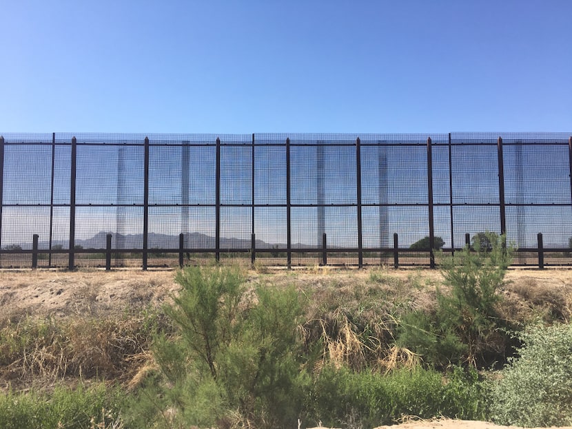 The border fence in Tornillo, Texas, is on private land owned by a West Texas pecan farmer....