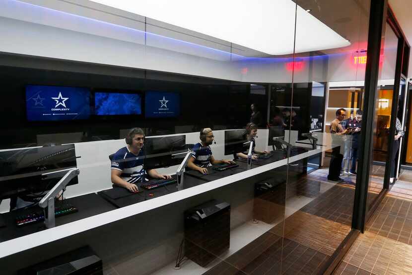 Gaming area inside Complexity Gaming's GameStop Performance Center at The Star in Frisco, on...