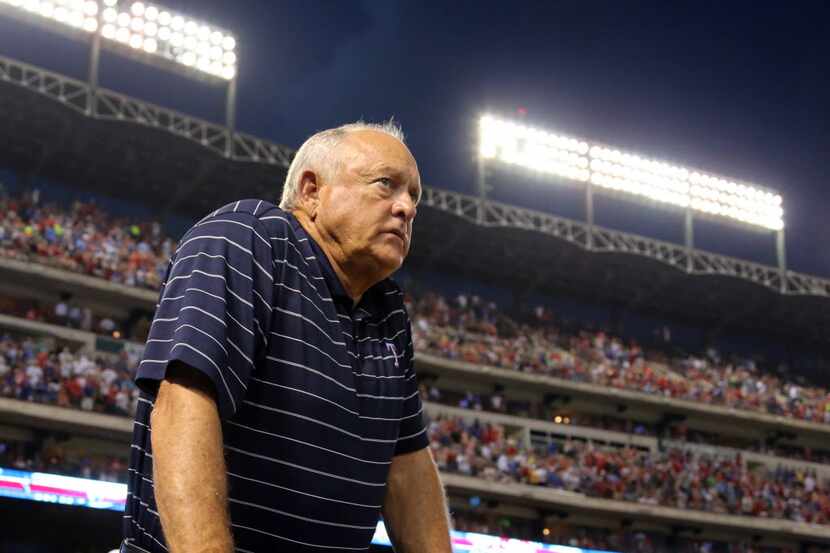 Former Texas Rangers president Nolan Ryan is pictured during the Los Angeles Angels vs. the...