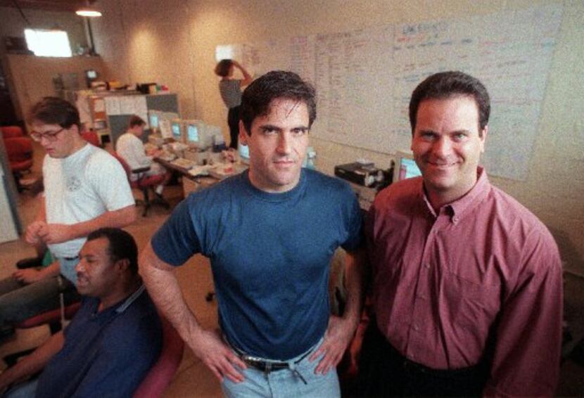 Mark Cuban  and Todd Wagner, shown in the early days of their partnership, sold...