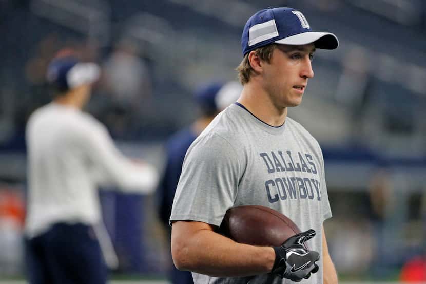 Injured Dallas Cowboys linebacker Sean Lee is pictured during early warmups before the...