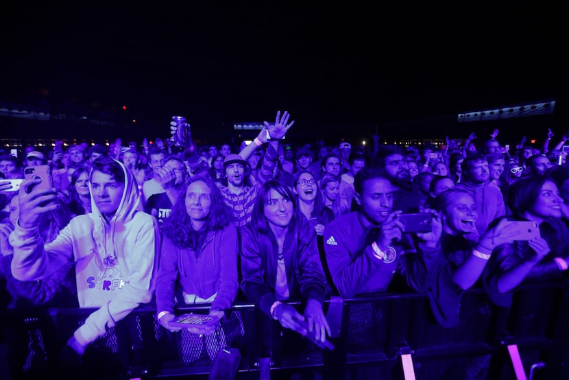 Fans cheer during a festival at the Bomb Factory in Deep Ellum.