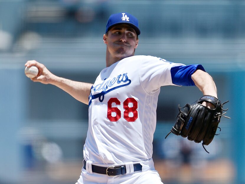 The Los Angeles Dodgers' Ross Stripling pitches against the Atlanta Braves on June 10, 2018....