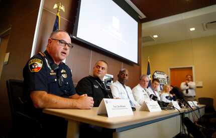 Capt. Dan Birbeck  of the Dallas County Hospital District Police responds to a question...